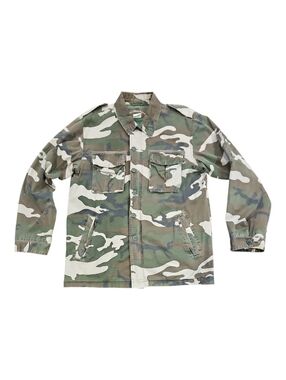 Y2K Military Style Jacket By Machine Clothing Company. Zip & Button Front Mens L